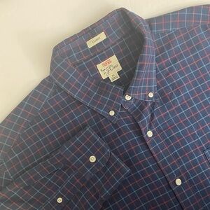 J. Crew Men's Oxford Red and Blue Plaid Shirt $128